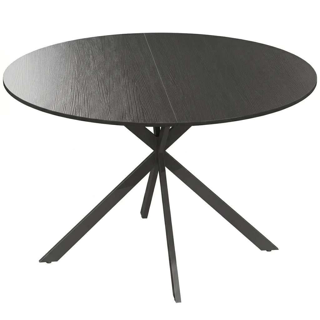 Valgomojo stalas 120 cm skersmens, pramoninio dizaino, juodas