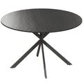 Valgomojo stalas 120 cm skersmens, pramoninio dizaino, juodas