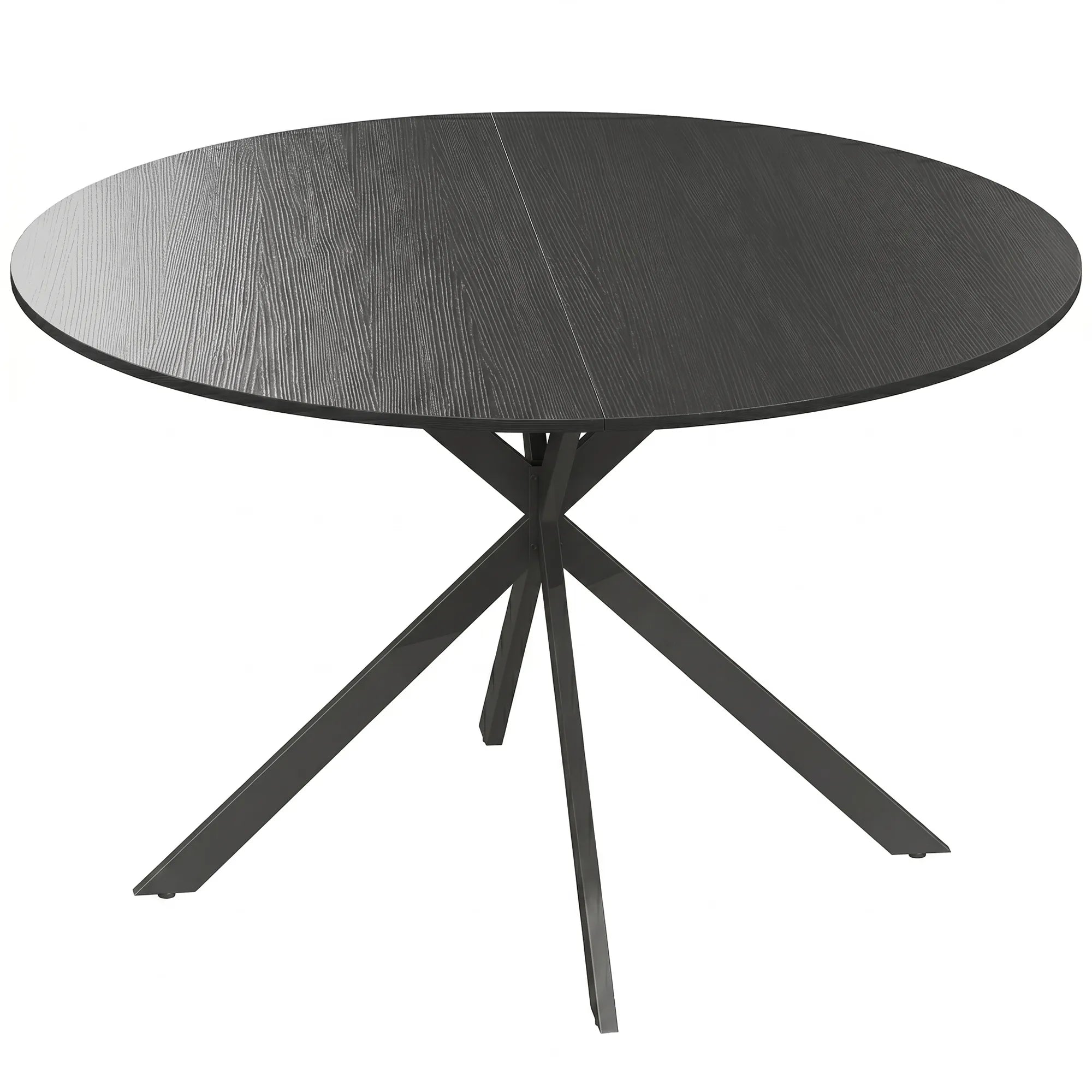 Valgomojo stalas 120 cm skersmens, pramoninio dizaino, juodas
