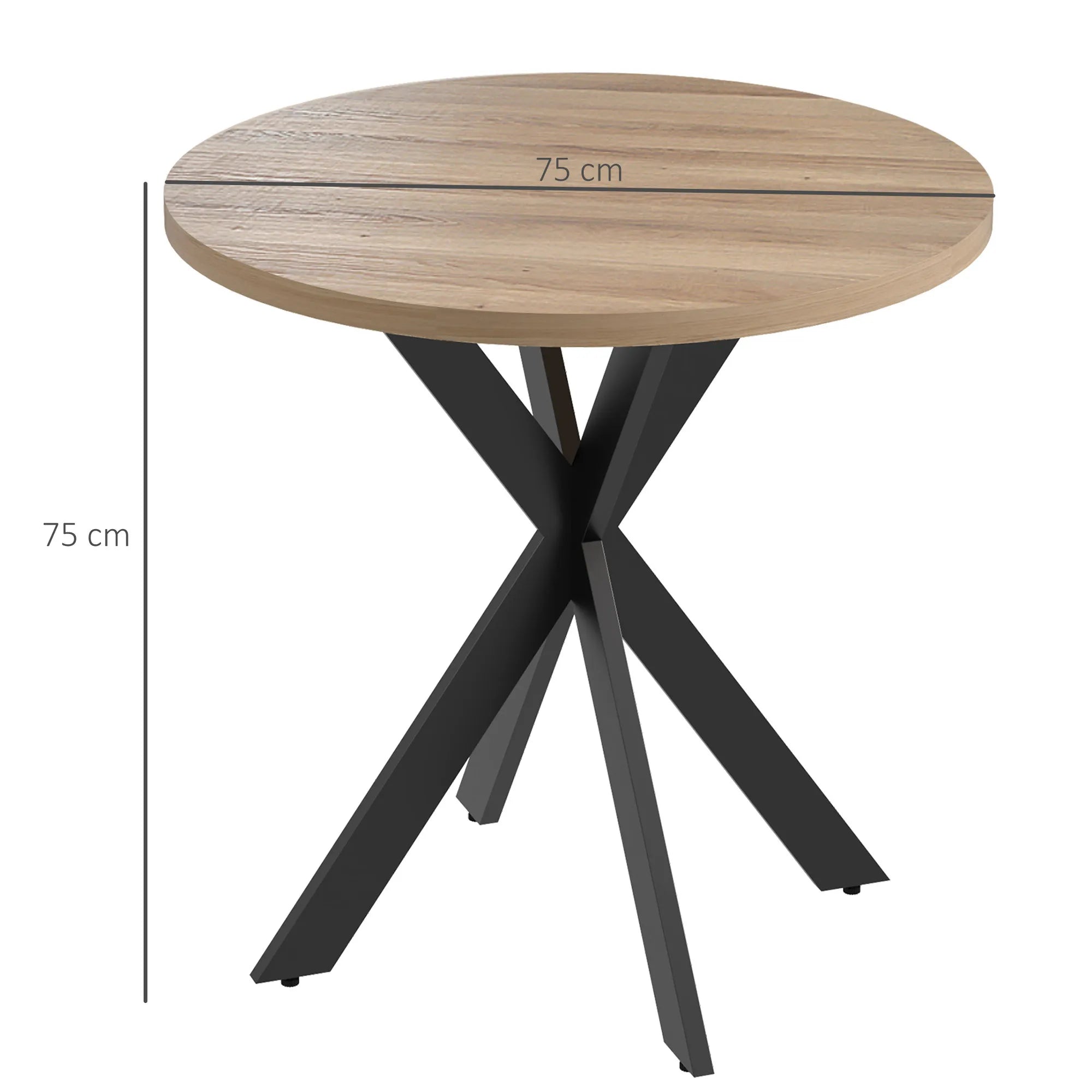 Valgomojo stalas apvalus 75 x 75 cm rudas