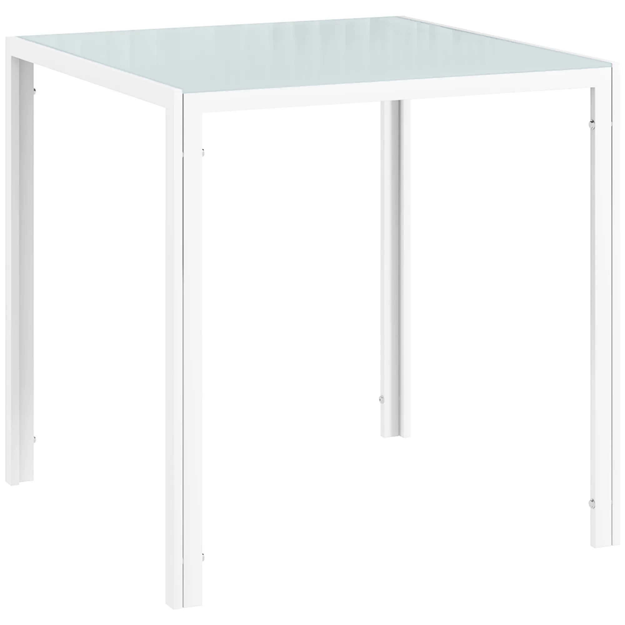 Valgomojo stalas HOMCOM kvadratinis, 75 x 75 cm, baltas