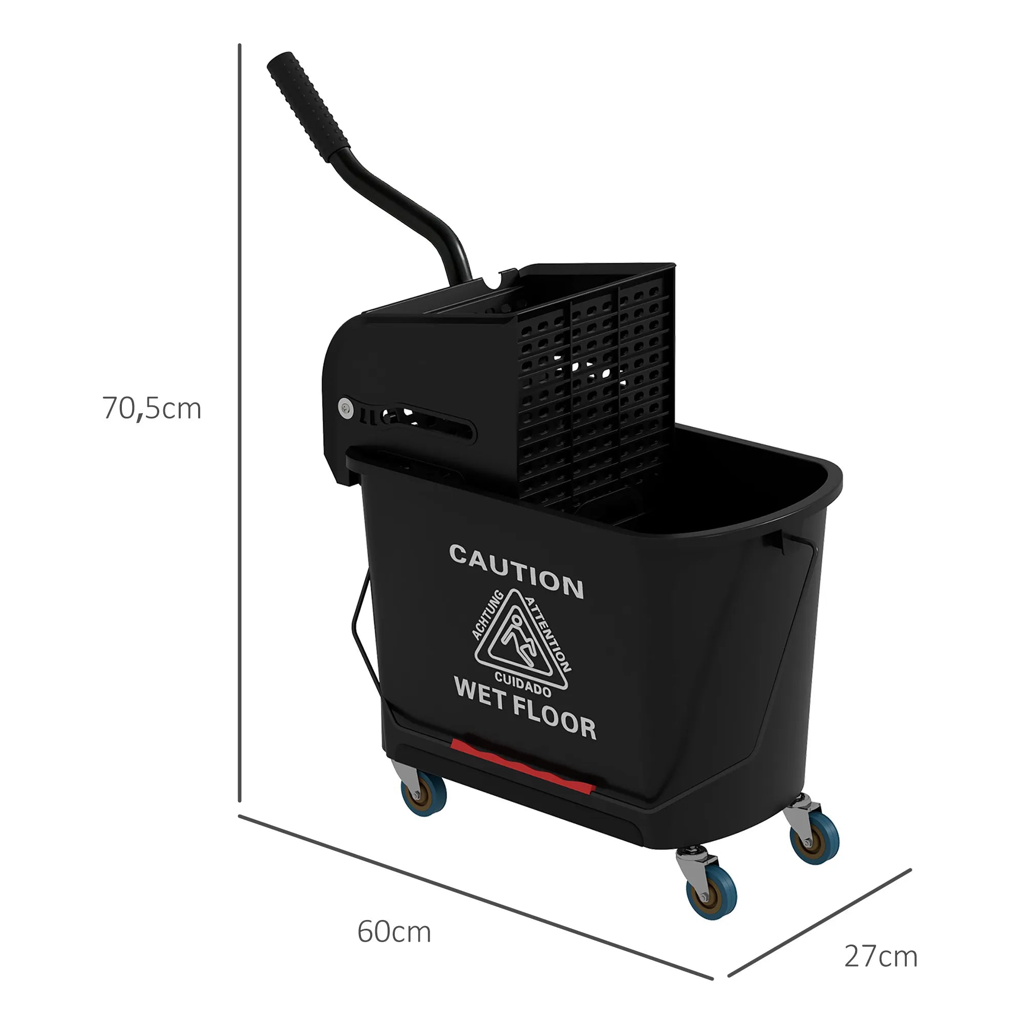 Valymo kibiras su gręžtuvu, 20 l, juodas
