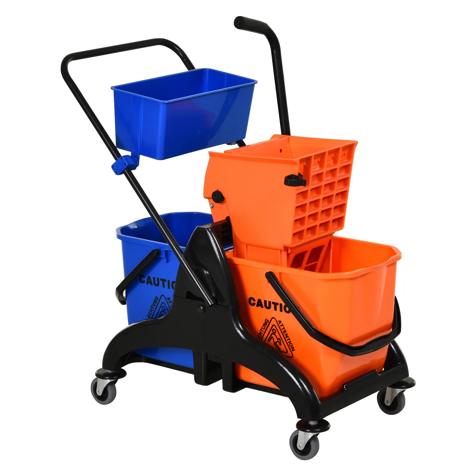 Valymo kibiras su vežimėliu, 26 l, oranžinis