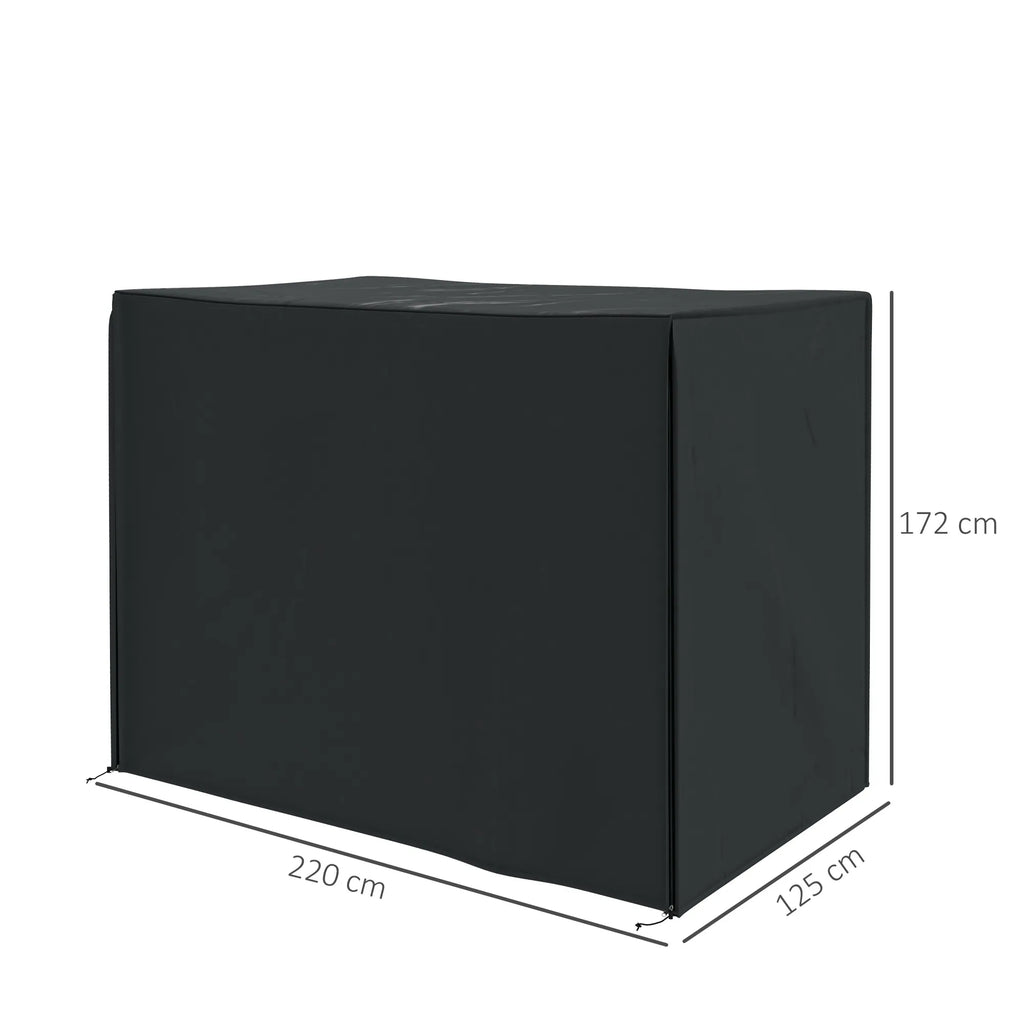 Vandeniui atsparus sodo sūpynių uždangalas su užtrauktuku, apsauginis lauko baldų dėklas, oxford audinys, 220x125x172 cm, juoda