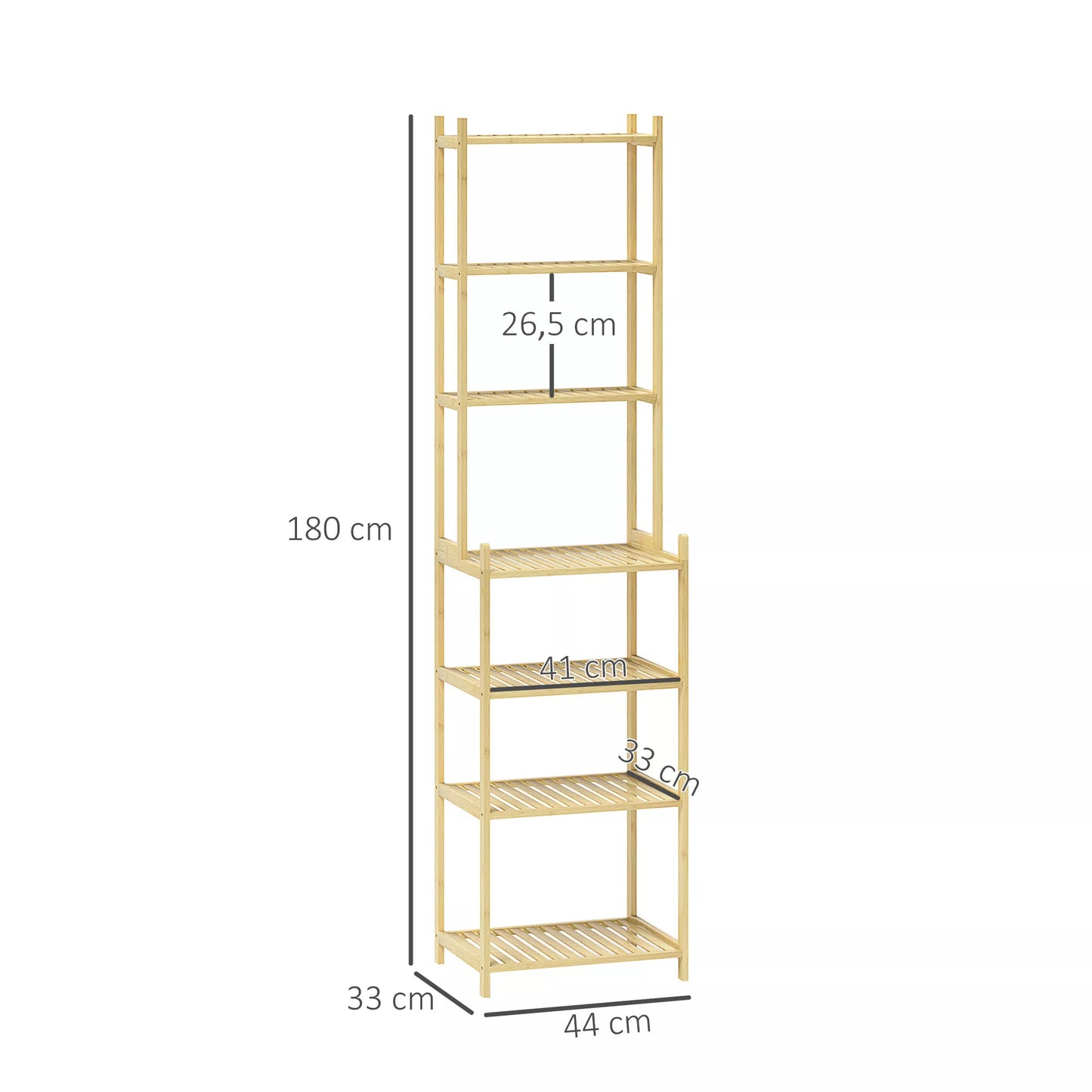 Vonios lentyna su 7 pakopomis, pagaminta iš bambuko, atspari vandeniui, tvirta, 180 cm