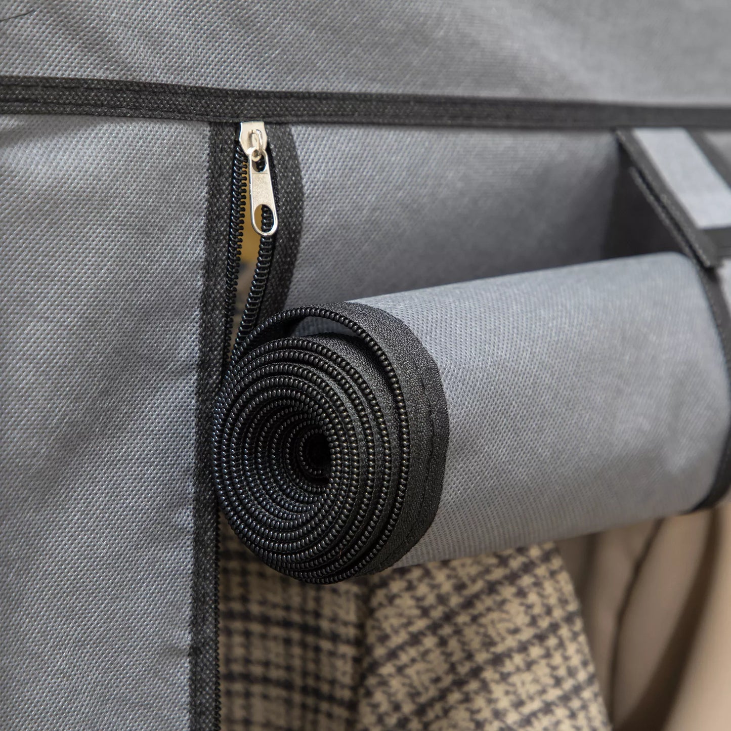 Audinio spinta, laikymo sprendimas, 8 lentynos, 2 drabužių strypai, tamsiai pilka