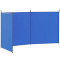 Vėjo uždanga stovyklavimo 540 x 150 cm plieniniais strypais, mėlyna