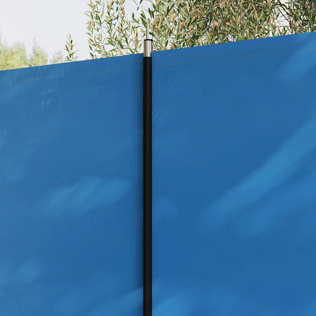 Vėjo uždanga stovyklavimo 540 x 150 cm plieniniais strypais, mėlyna