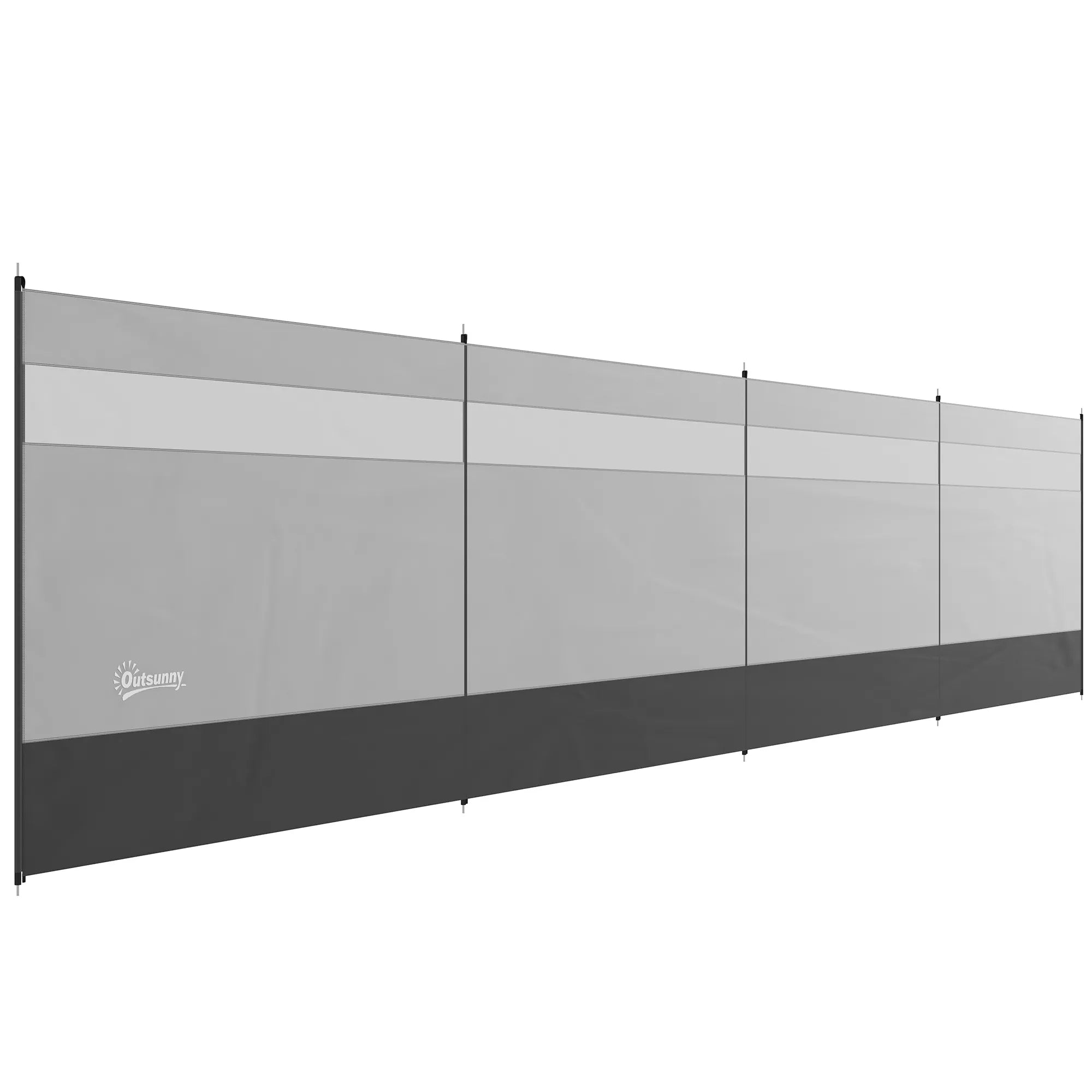 Vėjui atspari pertvara 725x140 cm, su langeliu, pilka