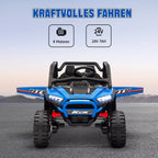 Vaikų automobilis „Elektro-UTV“, 5–7 km/h, 2 vietos, nuotolinis valdymas, muzika, žibintai, 1 val. važiavimo trukmė, mėlynas