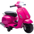 Vespa elektrinis motociklas vaikams su pagalbiniais ratukais rožinis