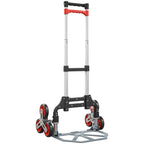 Vežimėlis laiptams, sulankstomas, iki 70 kg, sidabrinės ir raudonos spalvos