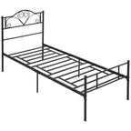 Viengulė lova 90 × 200 cm su grotelėmis, juoda