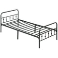 Viengulė metalinė lova 90x200 cm, iki 150 kg, juoda