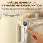 Virdulio ir skrudintuvo komplektas, 1,7 l virdulys su temperatūros valdymu, kreminės spalvos