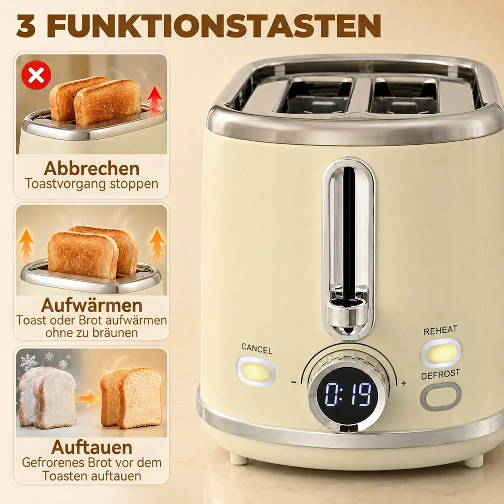 Virdulio ir skrudintuvo komplektas, 1,7 l virdulys su temperatūros valdymu, kreminės spalvos