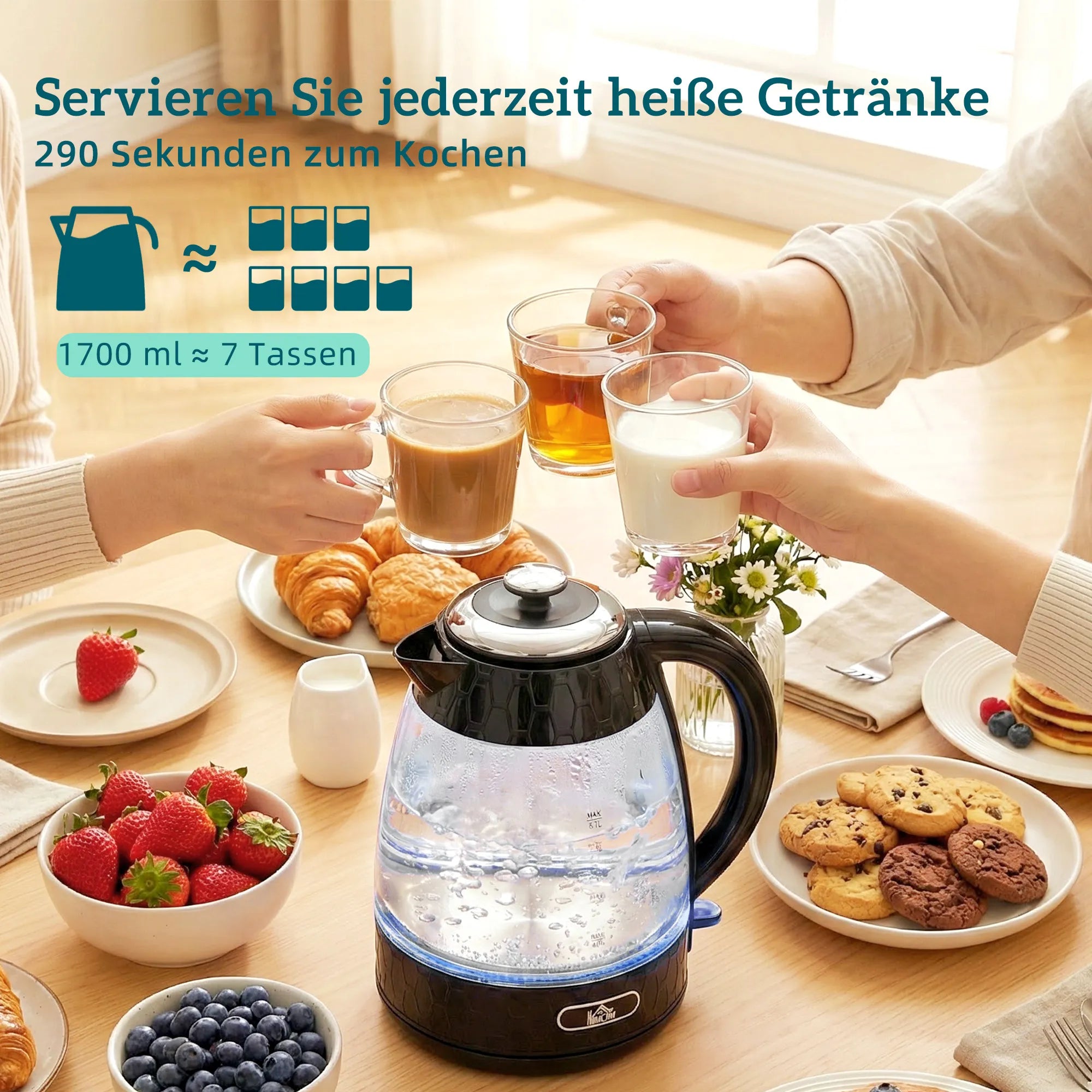 Virdulio ir skrudintuvo komplektas 1,7l/2200W, juodas
