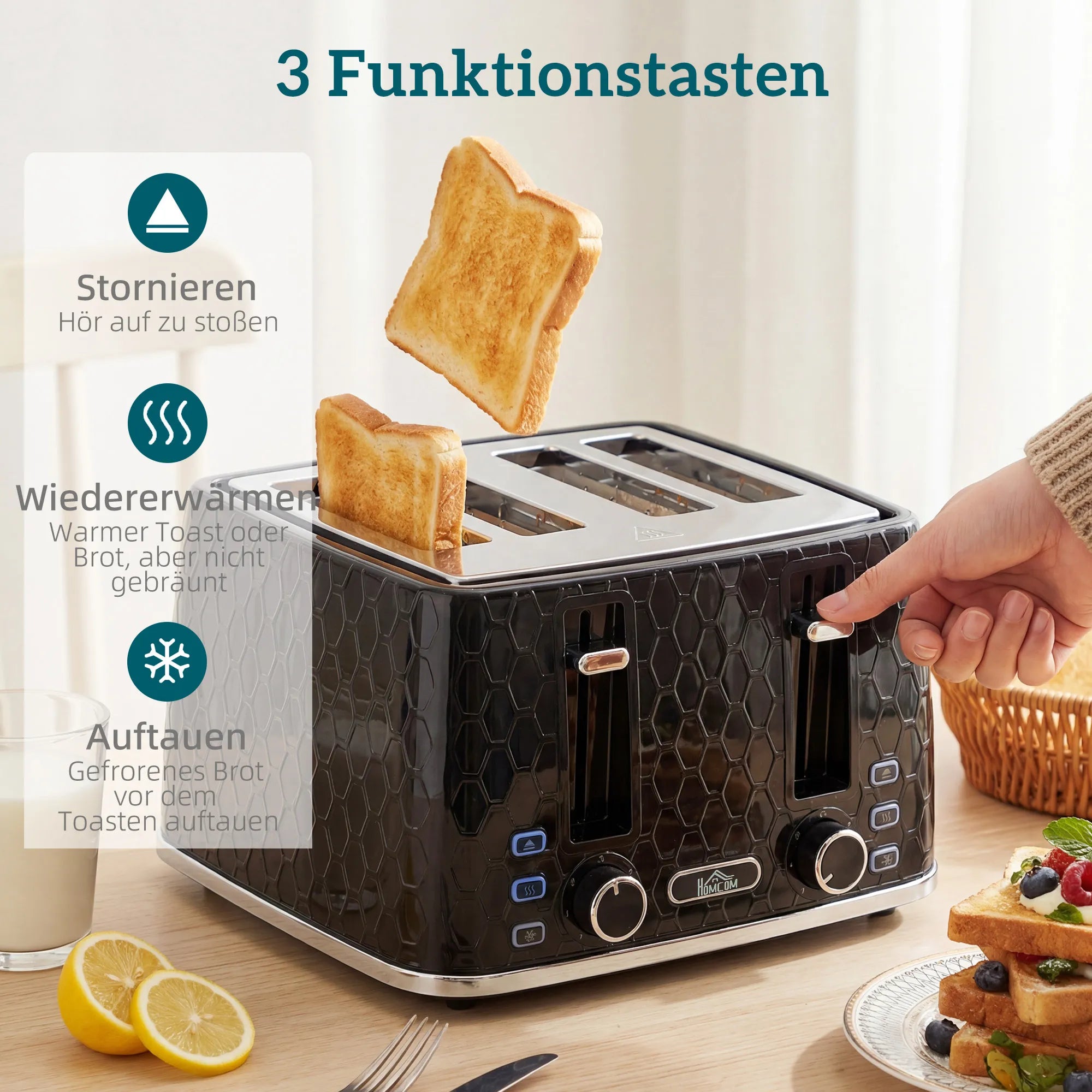 Virdulio ir skrudintuvo komplektas 1,7l/2200W, juodas