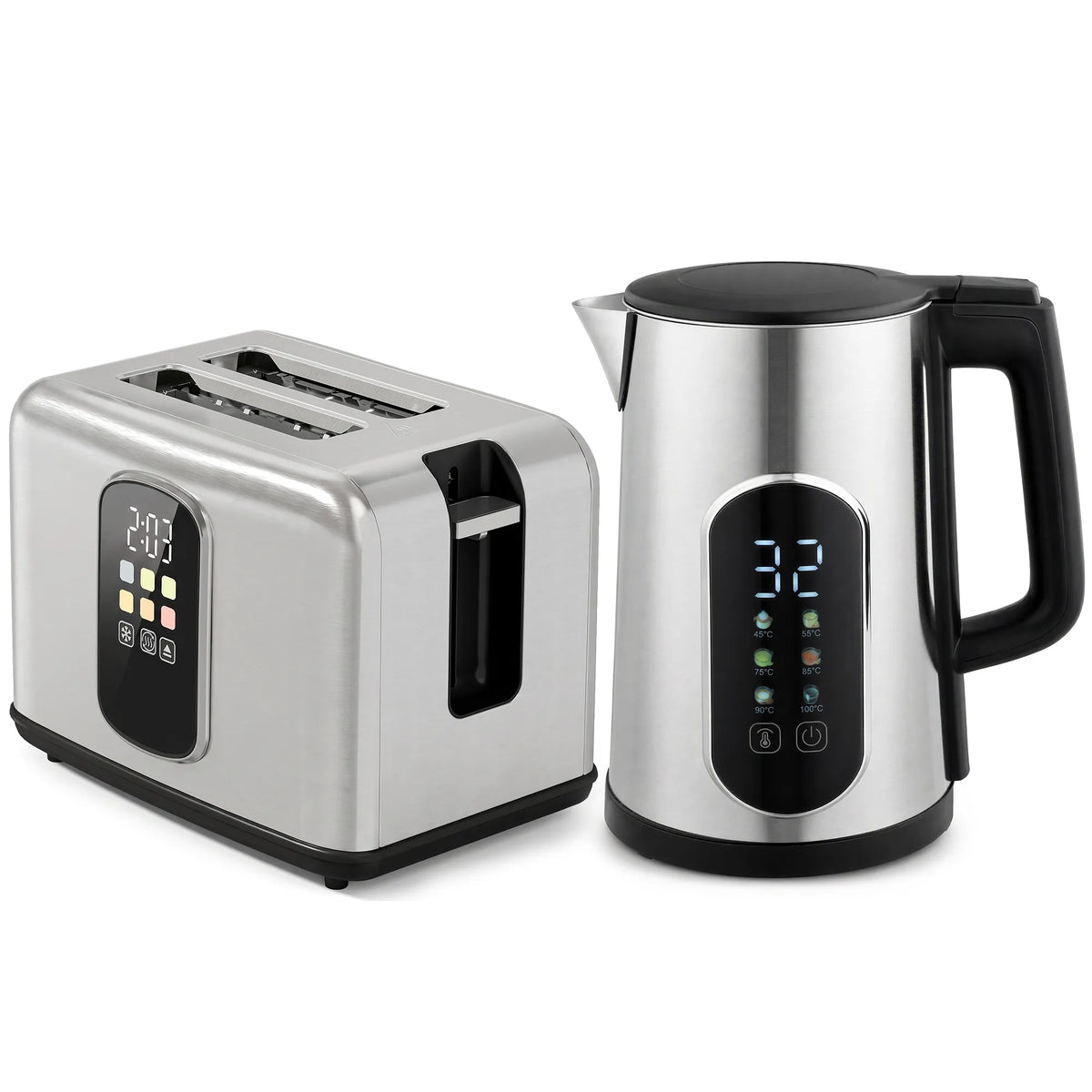 Virdulio ir skrudintuvo rinkinys, 1,5 l, 2200 W, LED jutiklinis ekranas, sidabrinis