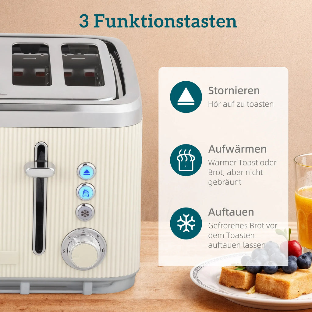 Virdulio ir skrudintuvo rinkinys 1,7 l, 2200 W, kreminės spalvos