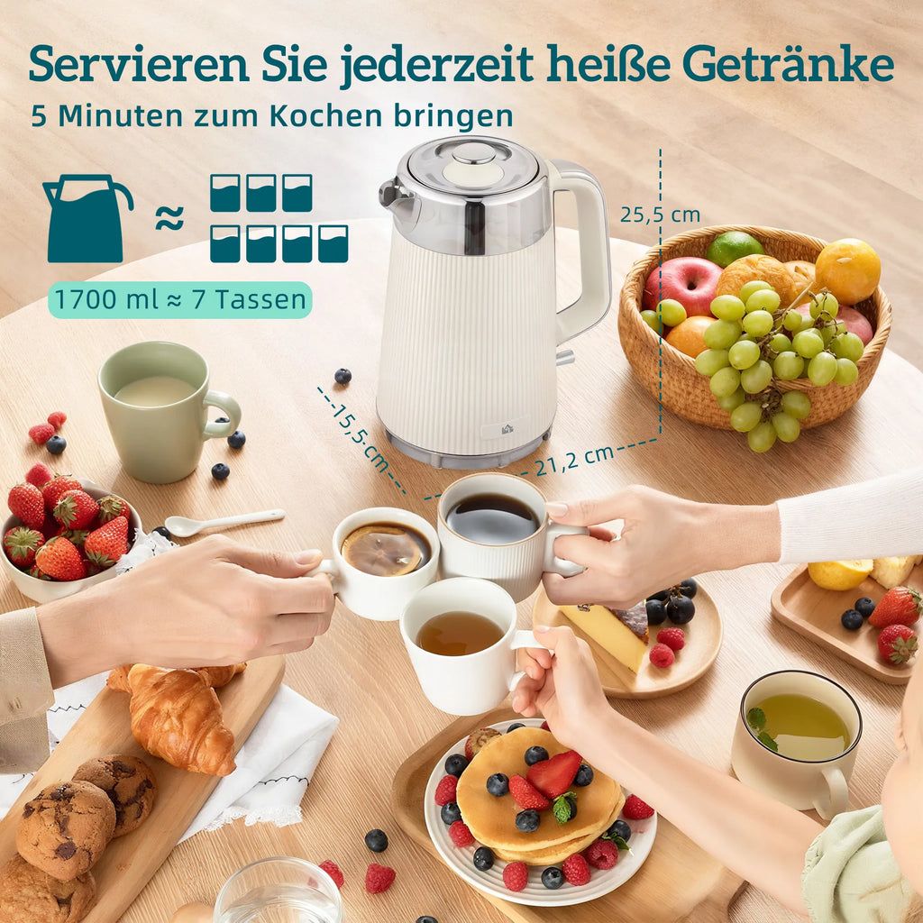 Virdulio ir skrudintuvo rinkinys 1,7 l, 2200 W, kreminės spalvos