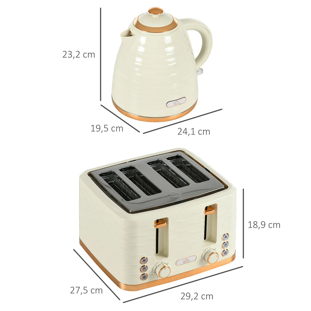 Virdulio ir skrudintuvo rinkinys, 1,7 l, 4 riekelėms, smėlio spalvos