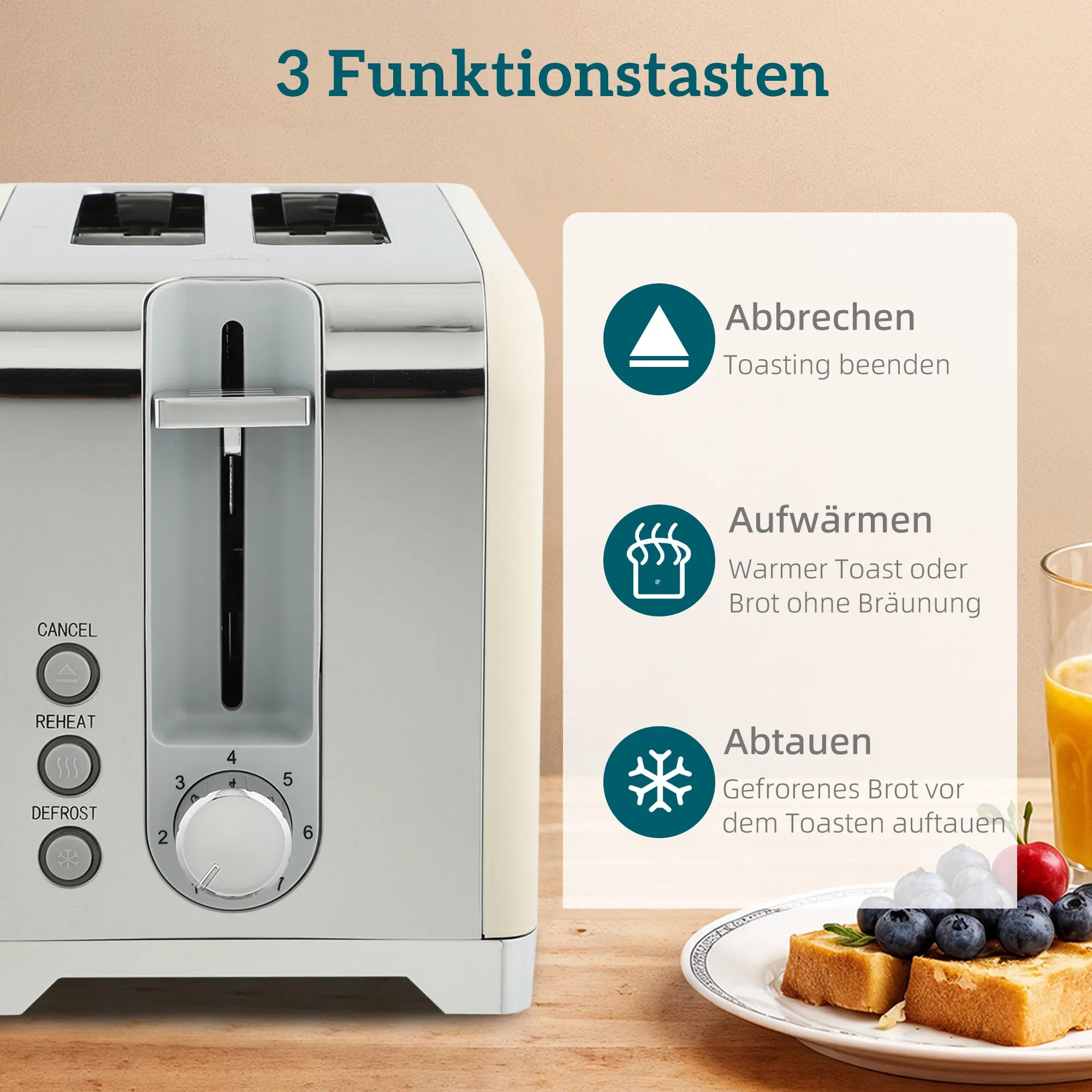 Virdulio ir skrudintuvo rinkinys, 1,7 l, kreminės spalvos