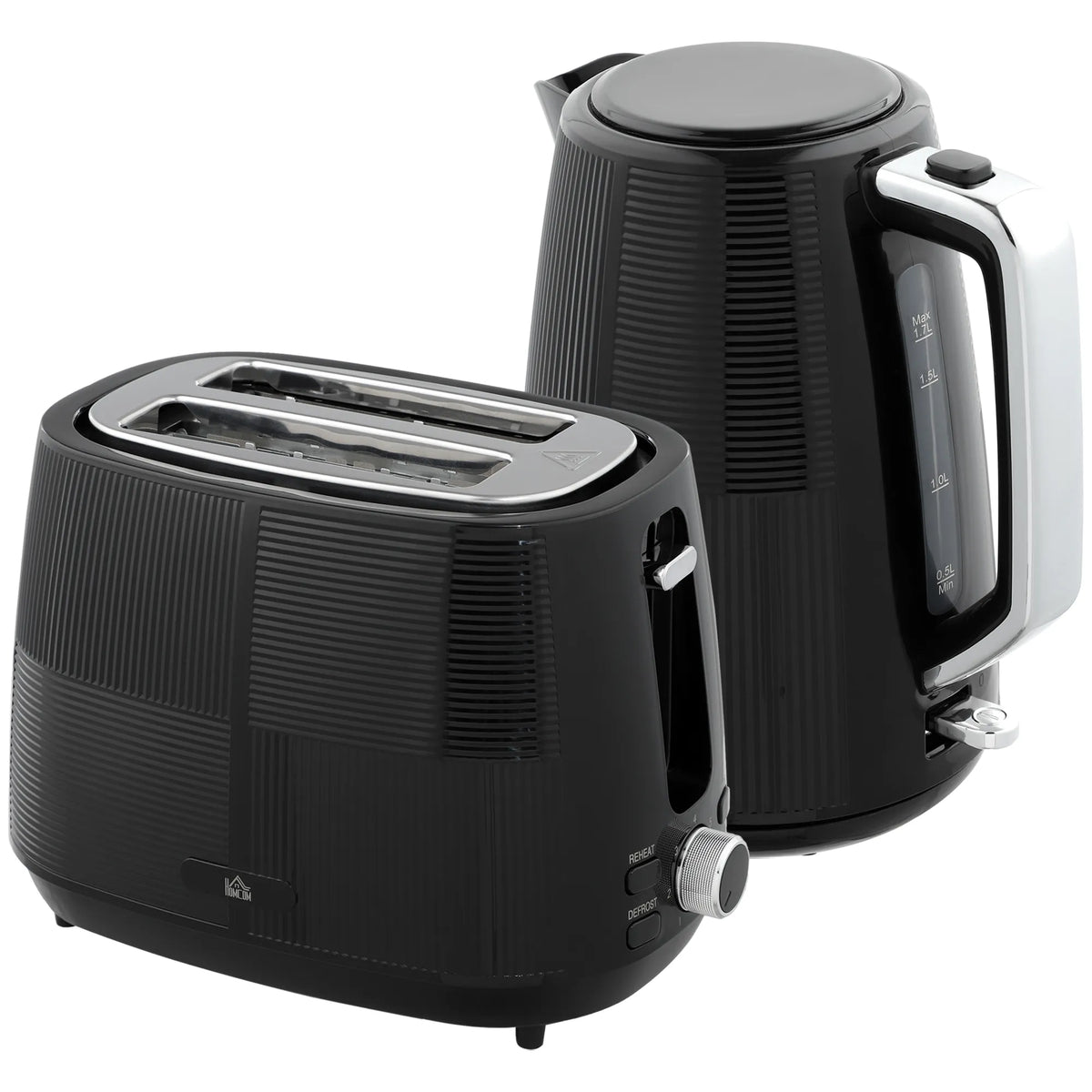 Virdulio ir skrudintuvo rinkinys, 1,7 l talpos, juodas