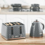 Virdulys ir skrudintuvas 2-in-1 komplektas, 1,7 l, pilki