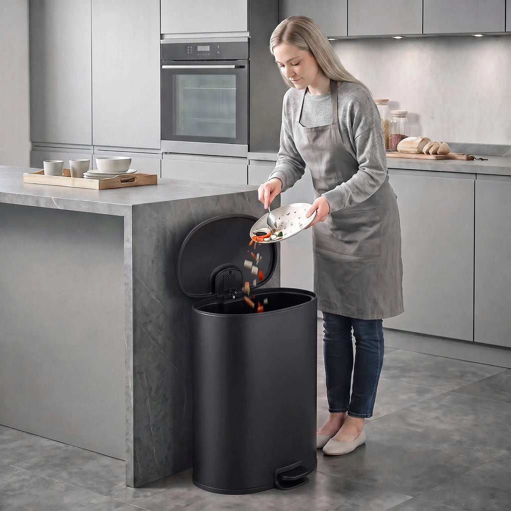 Virtuvės šiukšliadėžė su pedalu, 40 l, švelniai užsidarančiu dangčiu