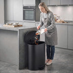 Virtuvės šiukšliadėžė su pedalu, 40 l, švelniai užsidarančiu dangčiu
