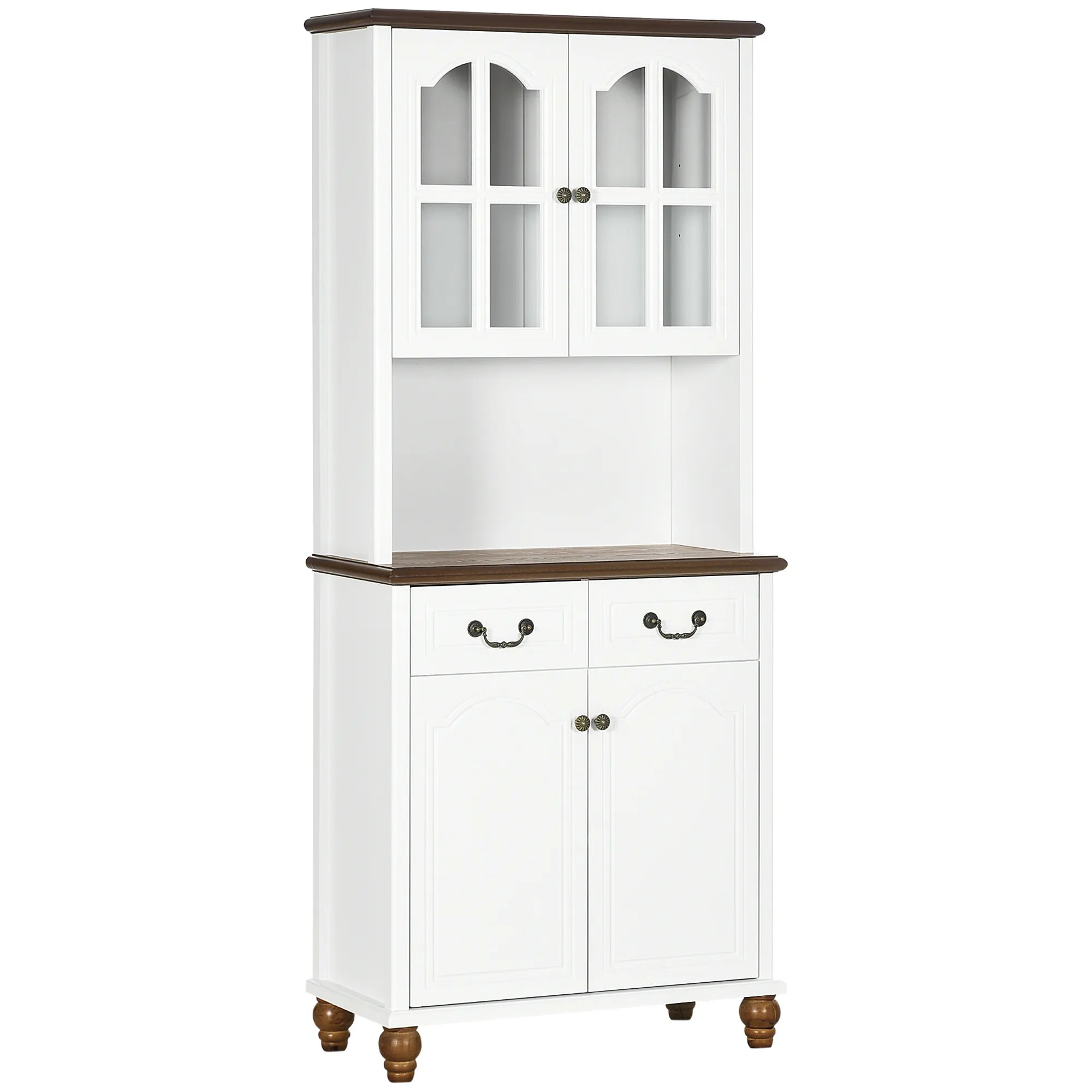 Virtuvės spintelė su stalčiais, balta, 76 x 38 x 182 cm