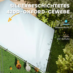 Vištidė 5–8 vištoms, stogo danga, užrakinamos durys, plieninis rėmas, 5,1 m², 3 x 1,7 x 1,9 m