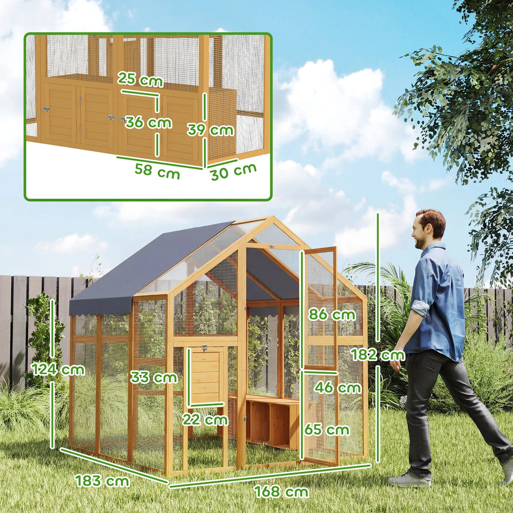 Vištų aptvaras 3,07 m² 6-8 vištoms, geltona 1,7 x 1,8 x 1,8 m