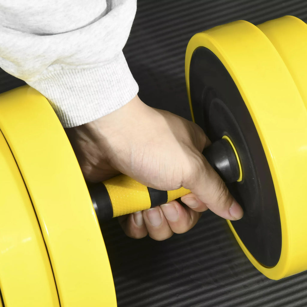 Hantelių ir štangos rinkinys, 25 kg, 3-in-1, geltonas ir juodas