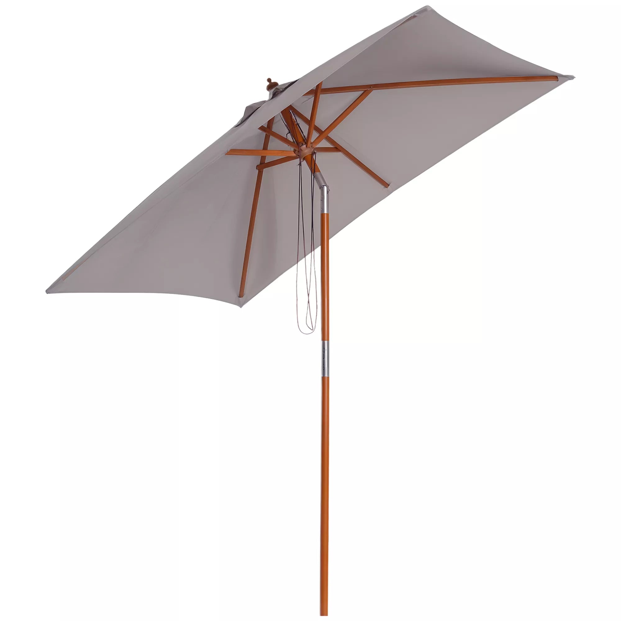 Skėtis nuo saulės 200 x 150 x 235 cm Sulankstomas sodo skėtis, reguliuojamas 3 pakopomis, stačiakampis, atsparus vandeniui ir UV spinduliams, skirtas paplūdimiui, balkonui, terasai, sodui, pilkos spalvos