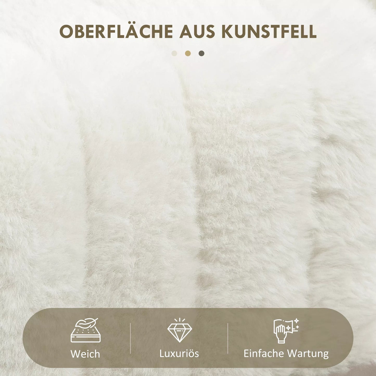 Sėdimoji vieta, dygsniuota sėdynė, dirbtinio kailio apmušalas, metalinės kojos, iki 120 kg, 82x30x47 cm, kreminės baltos/juodos