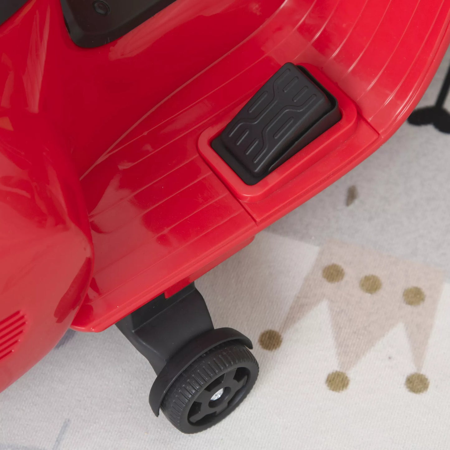 Elektrinis vaikiškas motociklas Vespa su LED šviesa, garsu, vaikiškas elektrinis motociklas vaikams nuo 18-36 mėn. Raudonas