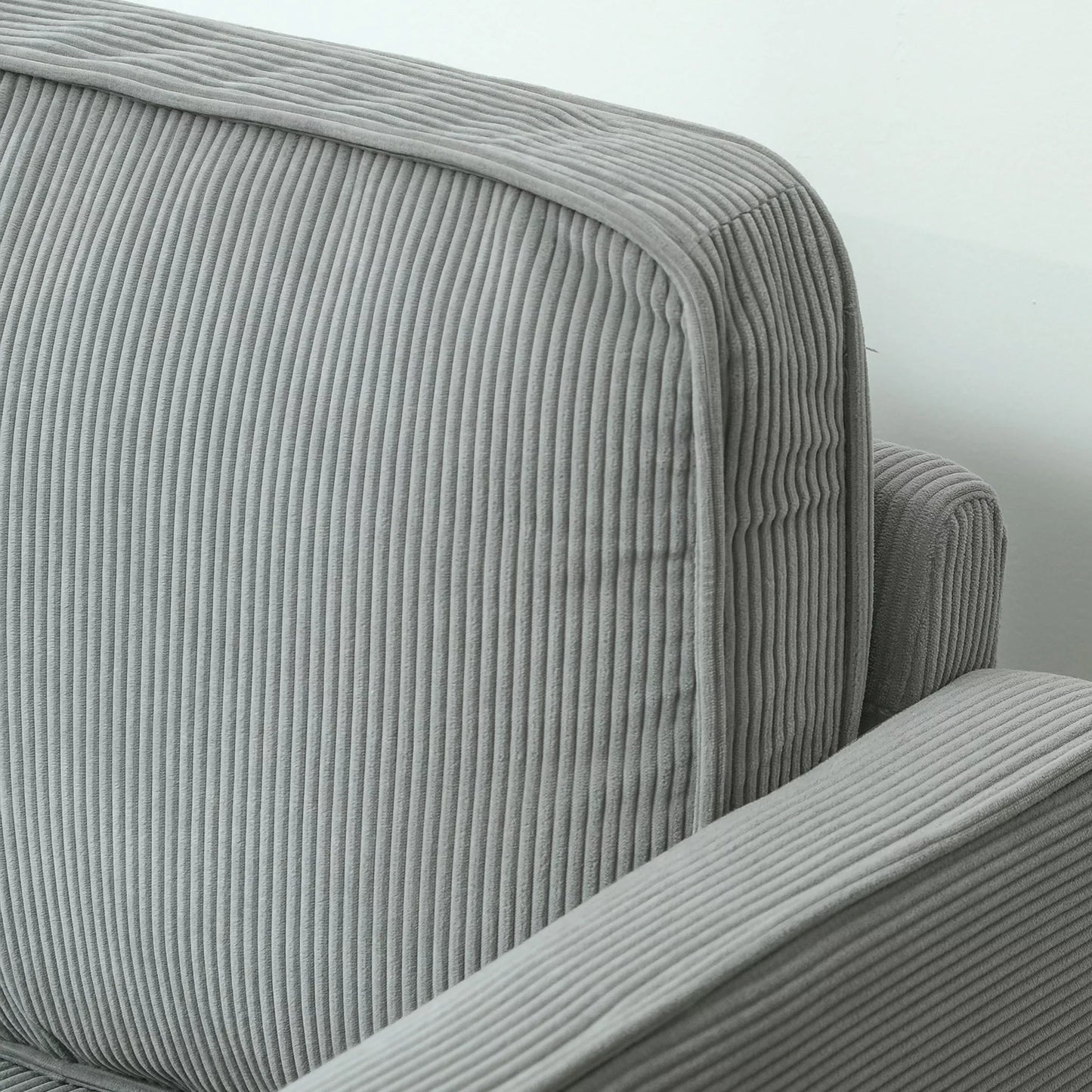 Dviejų vietų sofa su daiktadėže ir tvirtomis medinėmis kojomis, skirta svetainei, miegamajam, 117 x 63 x 79 cm, šviesiai pilka