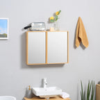 Vonios spintelė su veidrodžiais Natur 65,2 × 14 × 50 cm, ruda