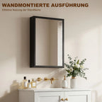 Vonios veidrodinė spintelė, 40x12x60 cm, juoda