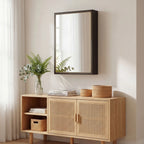 Vonios veidrodinė spintelė, 40x12x60 cm, juoda