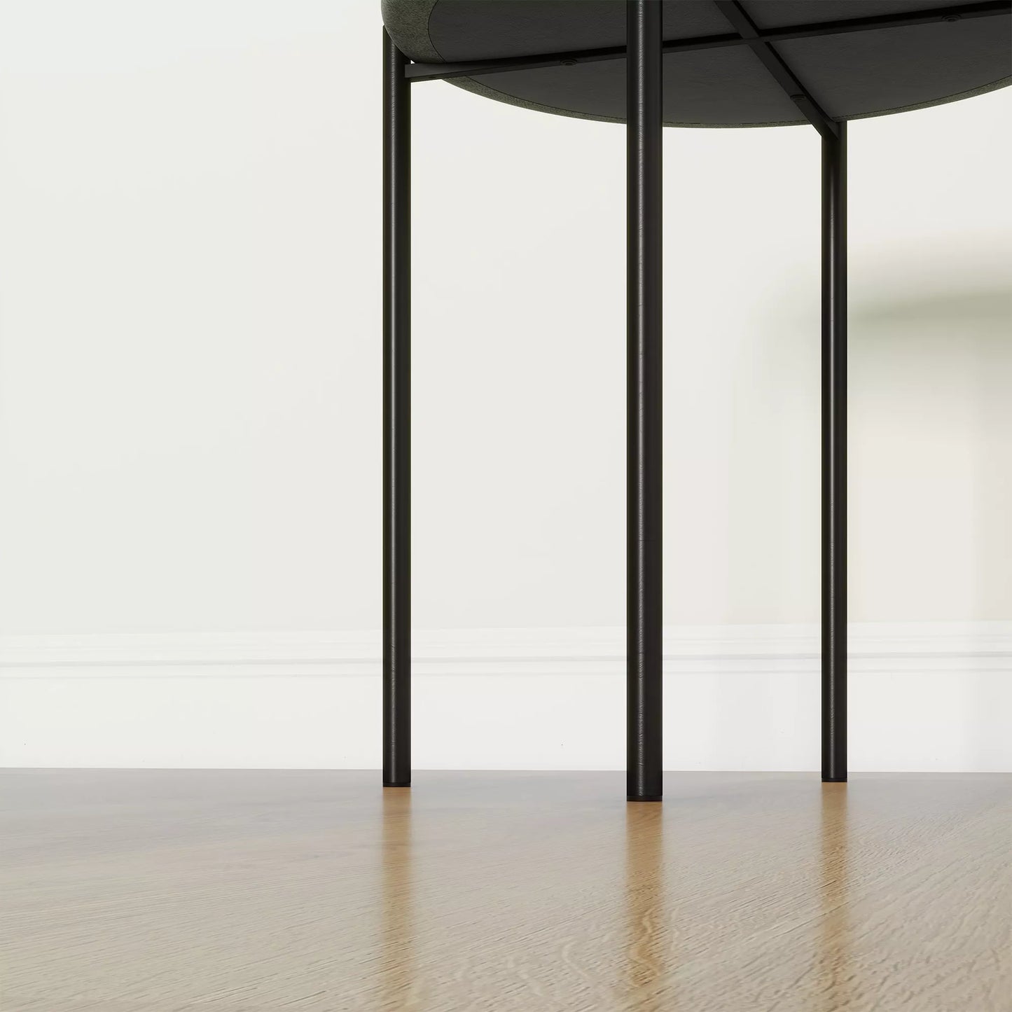 Virtuvinės taburetės 4 vnt. komplektas, sukraunamos, aksomo išvaizda, iki 100kg, plieninis rėmas, 41,5 x 41,5 x 46 cm, tamsiai pilka