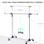 Schema, rodanti stovo reguliuojamą ilgį, aukštį ir 25 kg apkrovą