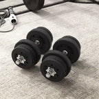 Hantelių rinkinys 25 kg su svoriais, juodas