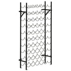 Vyno stovas metalinis 60 butelių 64,5 × 5,5 × 120,5 cm juodas