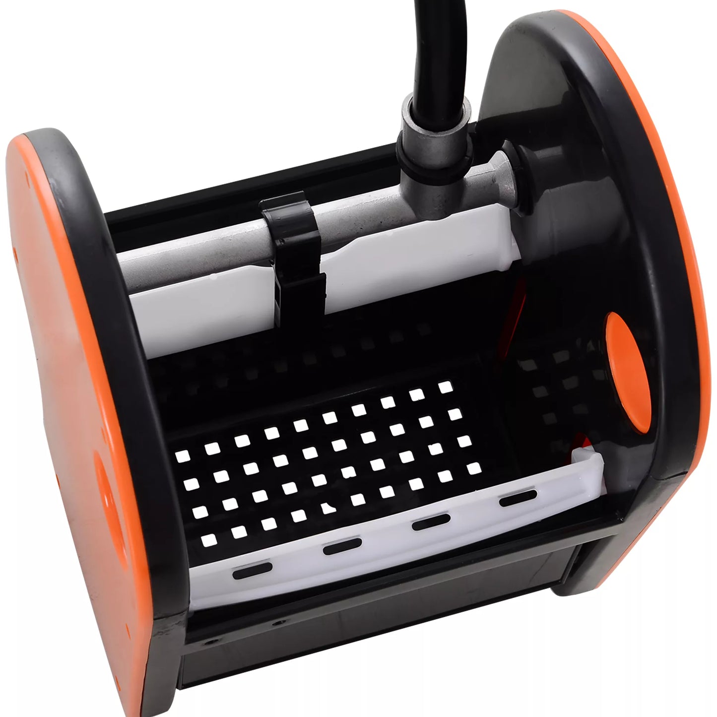 HOMCOM Ritininis valymo kibiras, mopų kibiras, su presu, 26 L, plastikas, oranžinis