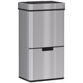 Šiukšliadėžė su jutikliu 47 l + 2 x 12,5 l Automatinė šiukšliadėžė su judesio jutikliu, vandeniui atspari šiukšlių rūšiavimo sistema iš nerūdijančio plieno, skirta virtuvei, sidabrinė