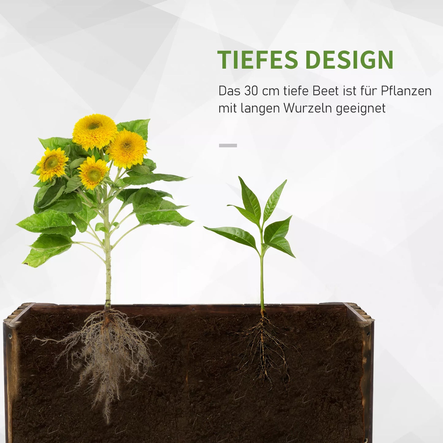 Pakeltas lysvas sodinimo dėžė prieskonių lysvė sodinimo lysvė daržovėms gėlėms gėlių dėžė, eglės mediena 78x35x30 cm