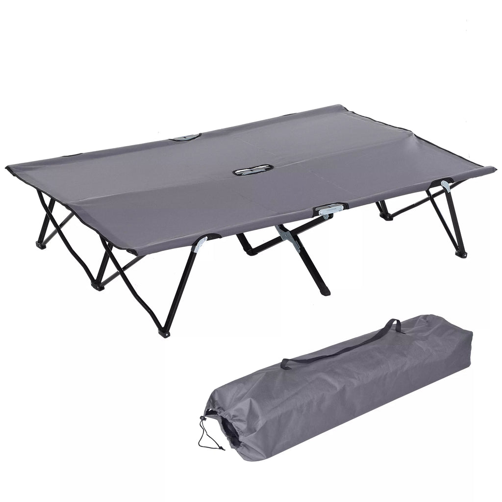 Kempingo gultas, kempingo lova iki 2 asmenų, 193L x 125B x 40H cm, pilkos spalvos